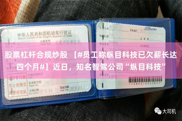 股票杠杆合规炒股 【#员工称纵目科技已欠薪长达四个月#】近日，知名智驾公司“纵目科技”