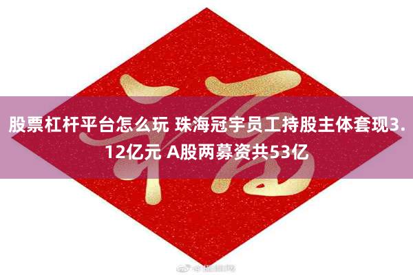 股票杠杆平台怎么玩 珠海冠宇员工持股主体套现3.12亿元 A股两募资共53亿