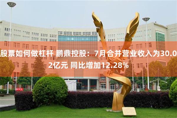股票如何做杠杆 鹏鼎控股：7月合并营业收入为30.02亿元 同比增加12.28%