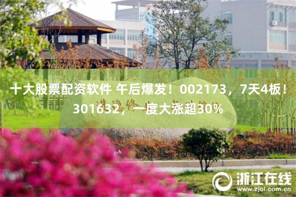 十大股票配资软件 午后爆发！002173，7天4板！301632，一度大涨超30%