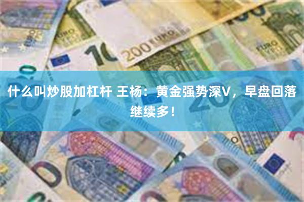 什么叫炒股加杠杆 王杨：黄金强势深V，早盘回落继续多！