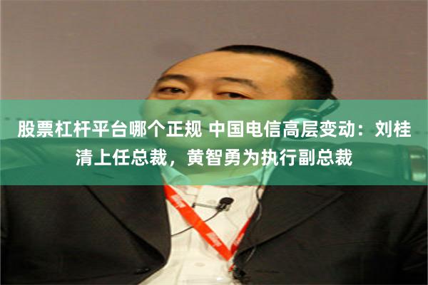 股票杠杆平台哪个正规 中国电信高层变动：刘桂清上任总裁，黄智勇为执行副总裁
