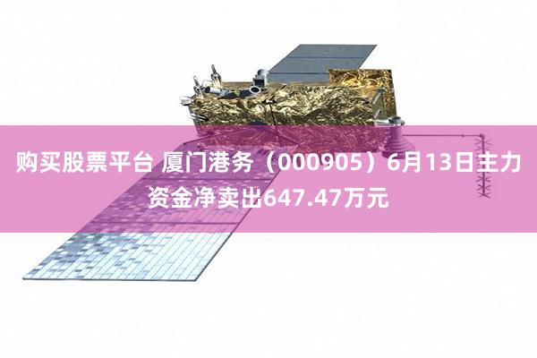 购买股票平台 厦门港务（000905）6月13日主力资金净卖出647.47万元