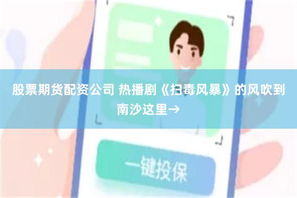 股票期货配资公司 热播剧《扫毒风暴》的风吹到南沙这里→