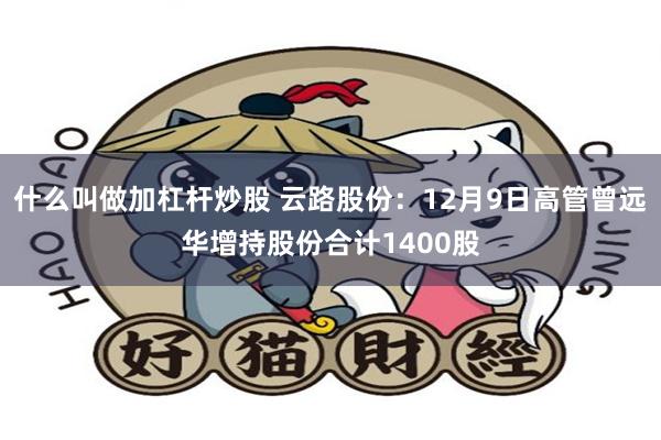 什么叫做加杠杆炒股 云路股份：12月9日高管曾远华增持股份合计1400股