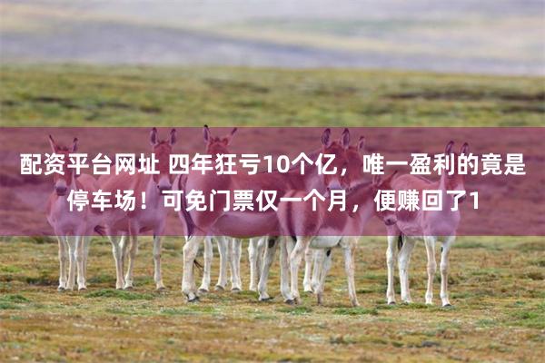 配资平台网址 四年狂亏10个亿，唯一盈利的竟是停车场！可免门票仅一个月，便赚回了1