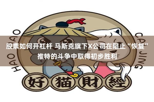 股票如何开杠杆 马斯克旗下X公司在阻止“恢复”推特的斗争中取得初步胜利