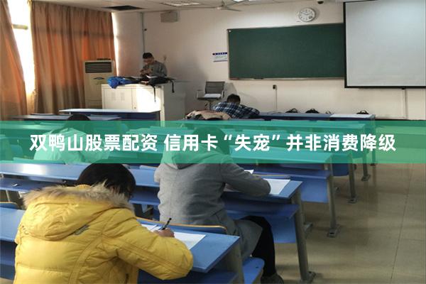 双鸭山股票配资 信用卡“失宠”并非消费降级