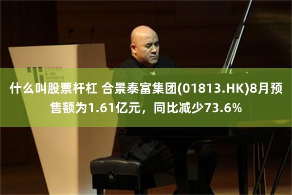什么叫股票杆杠 合景泰富集团(01813.HK)8月预售额为1.61亿元，同比减少73.6%
