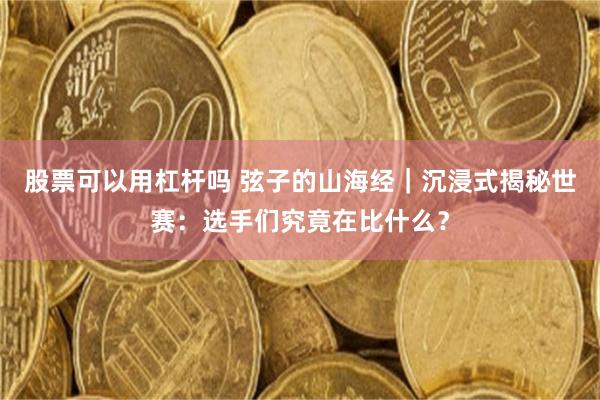股票可以用杠杆吗 弦子的山海经｜沉浸式揭秘世赛：选手们究竟在比什么？