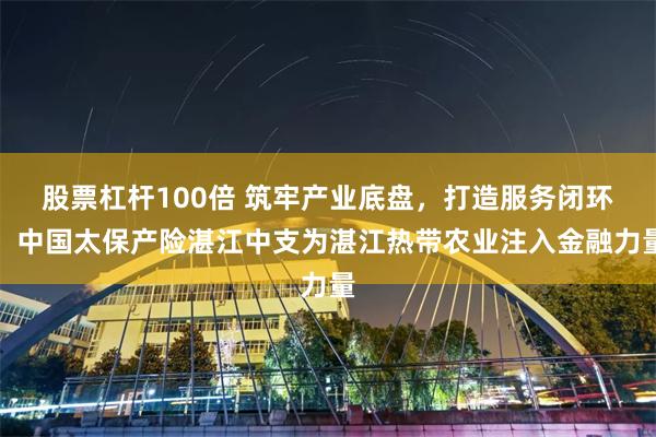 股票杠杆100倍 筑牢产业底盘，打造服务闭环，中国太保产险湛江中支为湛江热带农业注入金融力量