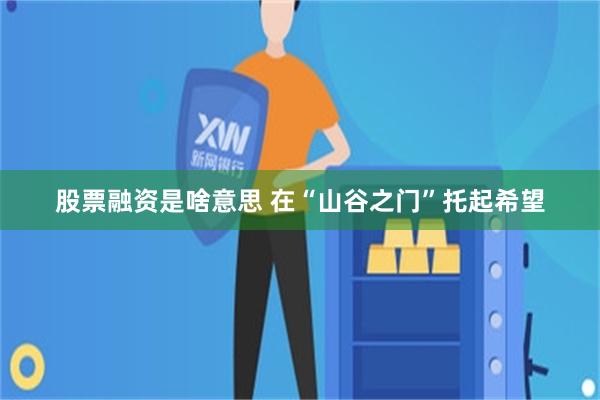 股票融资是啥意思 在“山谷之门”托起希望